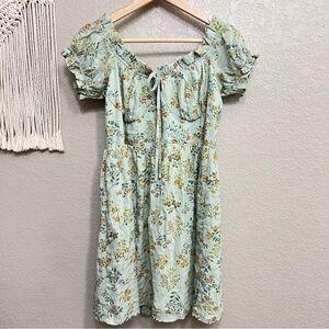 Lulu's sz L All Heart Floral Off the Shoulder Mini Dress